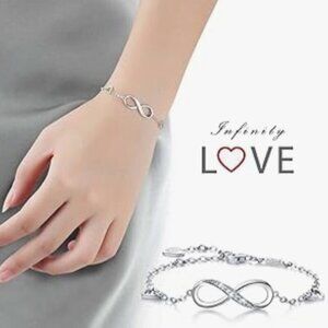 Billie Bijoux Womens 925 Sterling Silver infinity bracelet! ☆☆3For$30☆☆
